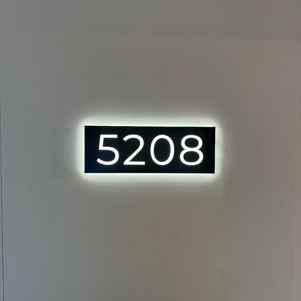 Metal Backlit Address Plaque – Custom LED House Address Sign